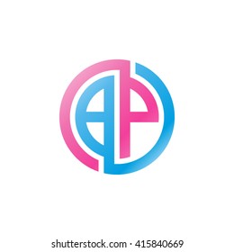 BP initial letters linked circle logo pink blue