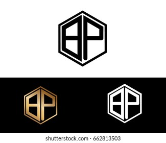 BP initial letters linked with hexagon shape logo


