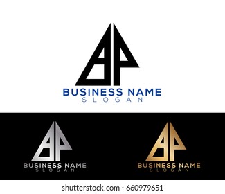 BP initial letters linked triangle shape logo


