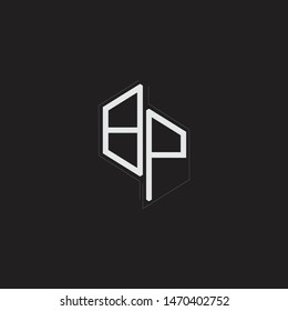 BP Initial Letters logo monogram with up to down style isolated on black background