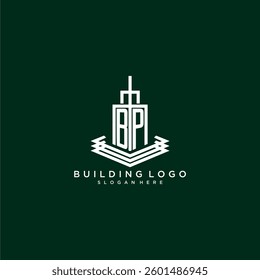 BP initial monogram building logo for real estate