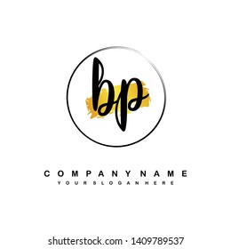 BP initial signature logo. handwriting logo template vector,