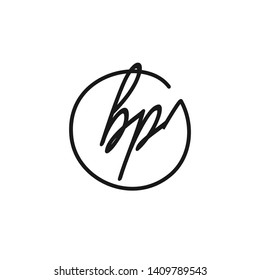 Bp Initial Signature Logo Handwriting Logo Stock Vector (Royalty Free ...