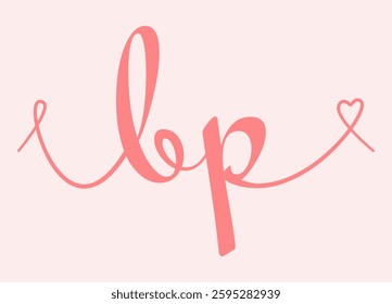 BP initial wedding monogram calligraphy vector illustration. Hand drawn lettering b and p love logo design for valentines day poster, greeting card, photo album, banner print or tattoo.