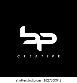 Vektor-Illustration des BP-Buchstabens, erste Logo-Design-Vorlage	
