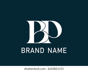 Diseño del logotipo de la letra de BP. Letra inicial Logotipo del monograma de BP. VECTOR de diseño de logotipo BP.