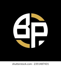 BP letter logo design on black background. BP creative initials letter logo concept.  
