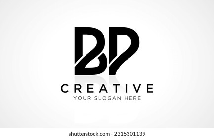 BP Letter Logo Design Vector Template. Alphabet Initial Letter BP Logo Design With Glossy Reflection Business Illustration.