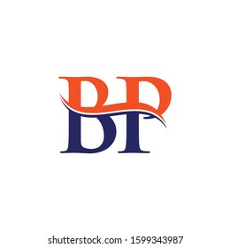 BP Letter Logo With Modern Wave Typography Vector Template. Creative Abstract Letter BP Logo Design.