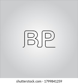 BP letter logo with nice white background.The nice black letter icon.