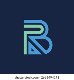 bp letters abstract logo modern style