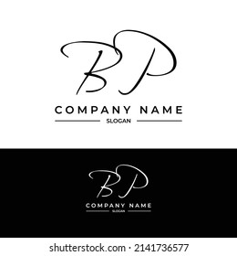 BP letters signature logo, Handwriting logo, Handwritten logo, BP, BP lettering, Letters BP