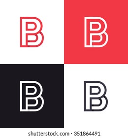 B P Elementos de plantilla de diseño de icono de logotipo. Símbolo gráfico de alfabeto para identidad empresarial. Icono de concepto tipográfico creativo - ?????