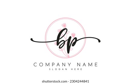 bp logo design with floral vector