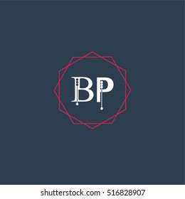 bp logo initial Letter, Abstract Polygonal Background Logo, design for Corporate Business Identity,flat icon Alphabet letter