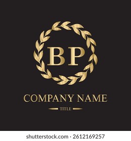bp logo initial letter luxury royal logo. template symbol. modern golden luxury logo. abstract monogram vector letter mark brand fashion. icon  business monogram boutique font Clothing minimalist.