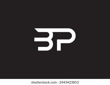 BP Logo. Letter Design Vector with Red and Black Colors.