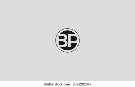 BP Logo monogram with negative space style design template
