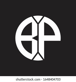 BP Logo monogram with piece circle ribbon style