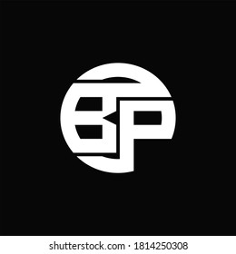 BP Logo monogram with rounded line swipe design template on black background