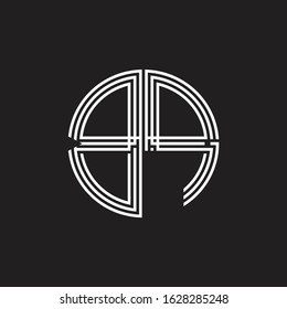 BP Logo monogram triple ribbon style line design template isolated on black background