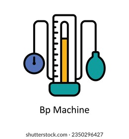 Bp Machine Filled Outline Icon Design illustration. Pharmacy Symbol on White background EPS 10 File