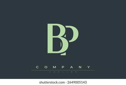 BP Modern Initials Logo Design. Branding logo with stylized initials showcasing bold design and modern aesthetic. Ideal for professional business branding or creative projects focusing on minimalistic
