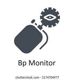 Bp Monitor Vector Solid Icon Design Illustration On White Background. EPS 10 File