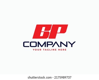 BP monogram bold sporty logo icon sign symbol design vector illustration
