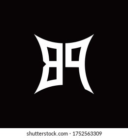BP monogram logo with sharped shape design template isolated on black background
