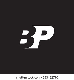 BP negative space letter logo black background