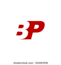 BP negative space letter logo red