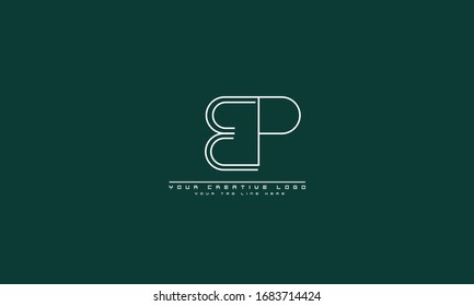 BP PB abstract vector logo monogram template