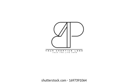 BP  PB abstract vector logo monogram template