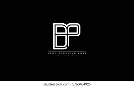 BP PB abstract vector logo monogram template