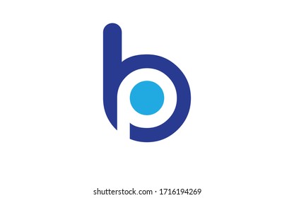 bp or pb and b, p Lowercase Letter Initial Logo Design, Vector Template