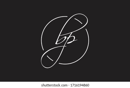 Bp Or Pb And B, P Lowercase Cursive Letter Initial Logo Design, Vector Template
