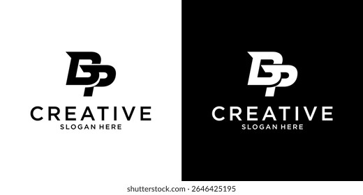 BP or PB initial letter logo design vector