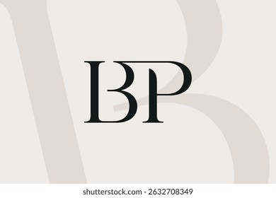 Projeto do ícone do logotipo da letra BP ou PB. Monograma de iniciais de luxo estilo clássico.