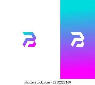 BP, Letra PB Plantilla vectorial de logotipo Símbolo abstracto de monograma . Usable para el deporte de negocios, la tecnología, la moda, el logotipo digital y creativo futuro