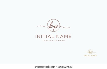 BP PB Signature initial logo template vector