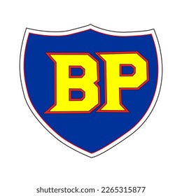 BP with Shield V53 Patch Streetwear, Urban Design Yellow and Blue Colors Patch Commercial Use