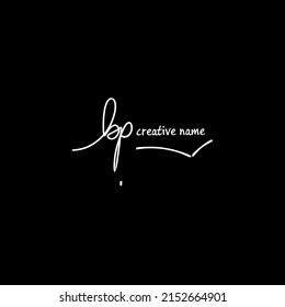 bp Slogan Initial Handwriting Logo Vector
