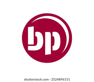 BP sport emblem or team logotype. Ball logo with a combination of Initial letter B and P for balls shop, sports company, training, club badge. Vector illustration.