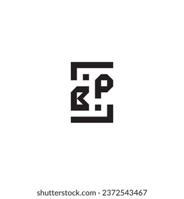 Logotipo retro de concepto cuadrado de BP en un diseño profesional de alta calidad que se imprimirá bien en cualquier medio impreso