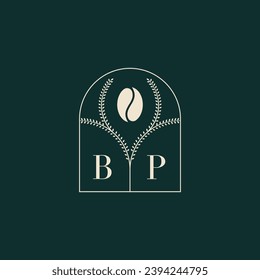 BP Unique and simple logo design combination of letters and coffee bean