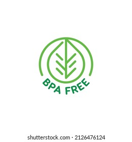 BPA bisphenol A and phthalates free flat badge vector icon symbol for non toxic plastic