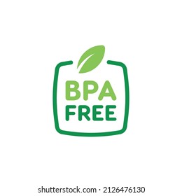 BPA bisphenol A and phthalates free flat badge vector icon symbol for non toxic plastic