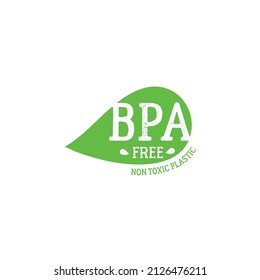 BPA bisphenol A and phthalates free flat badge vector icon symbol for non toxic plastic