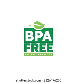 BPA bisphenol A and phthalates free flat badge vector icon symbol for non toxic plastic